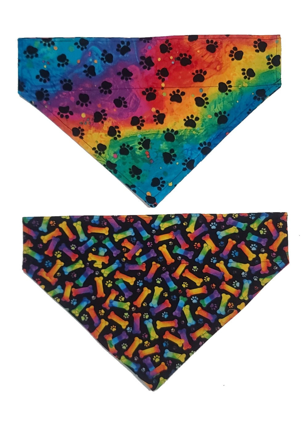 Rainbow Paws & Bones Reversible Pet Bandana