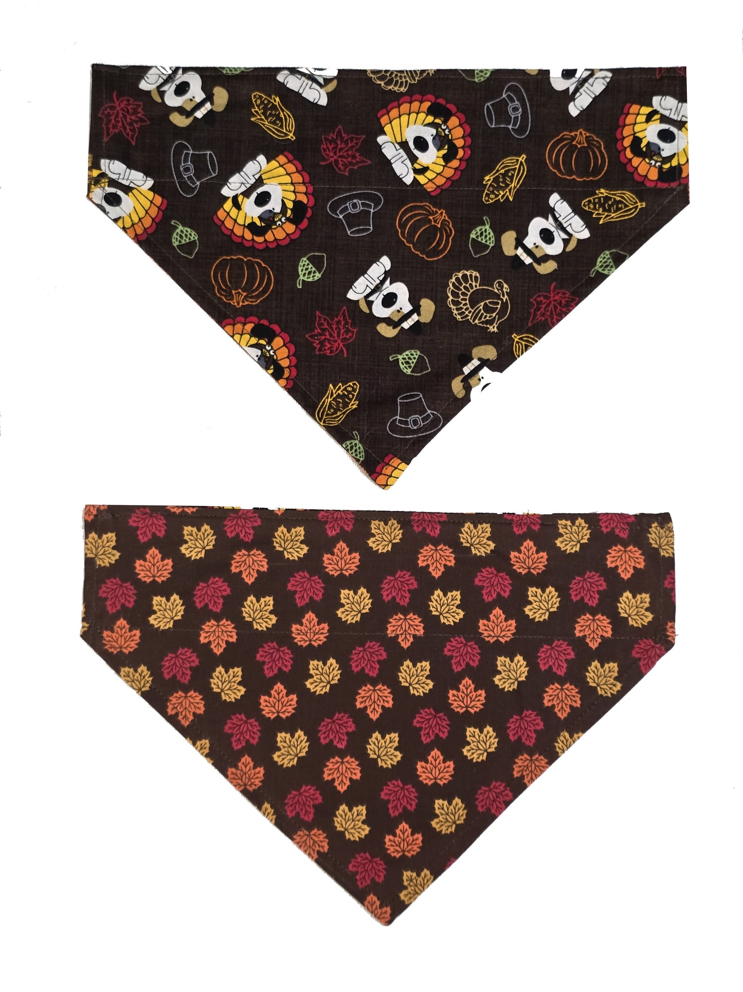 Thanksgiving and Fall Leaves Reversible Pet Bandana